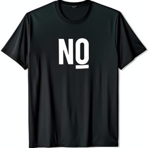 Bold Black T-Shirt with Striking NO Graphic
