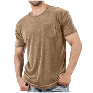Mens Short Sleeve Pocket Tee Solid Casual